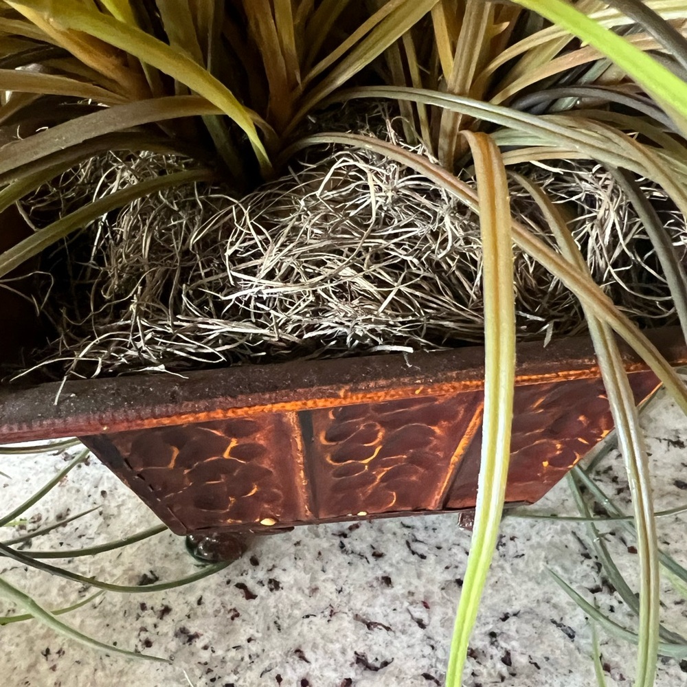 Green Faux Grass in Brown Planter - Picture 5 of 7